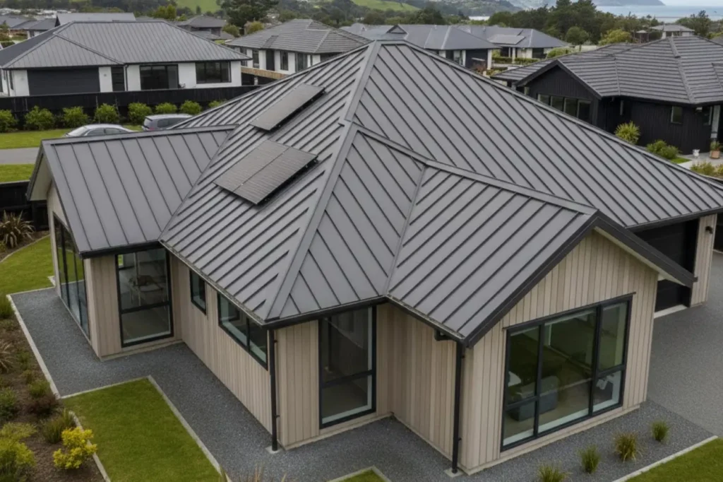High quality residential metal roofing completed by Roofing Porirua showcasing professional craftsmanship and modern design