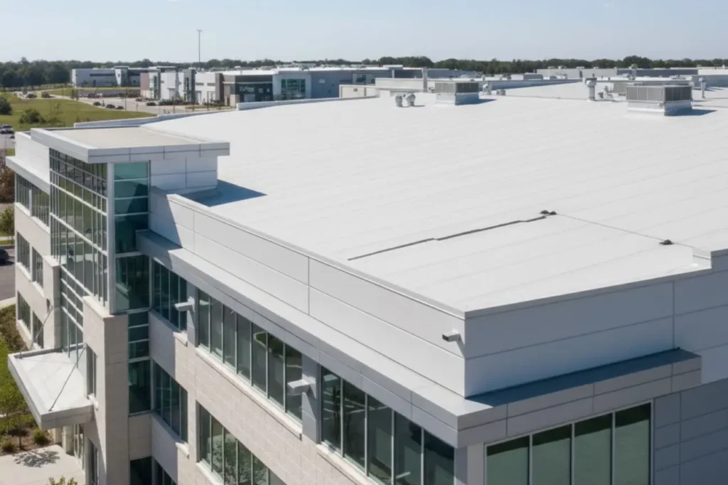 Modern commercial roofing project completed by Roofing Porirua delivering reliable protection and clean finish