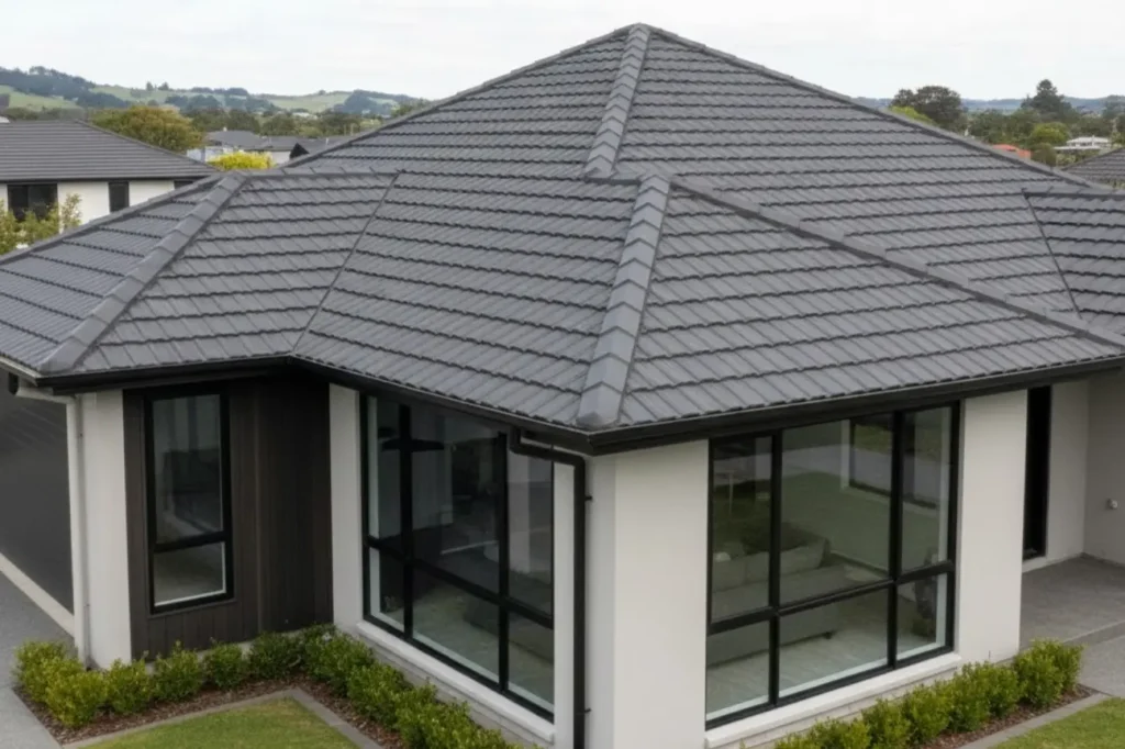 Concrete roof replacement completed by Roofing Porirua improving durability and weather protection for a residential home