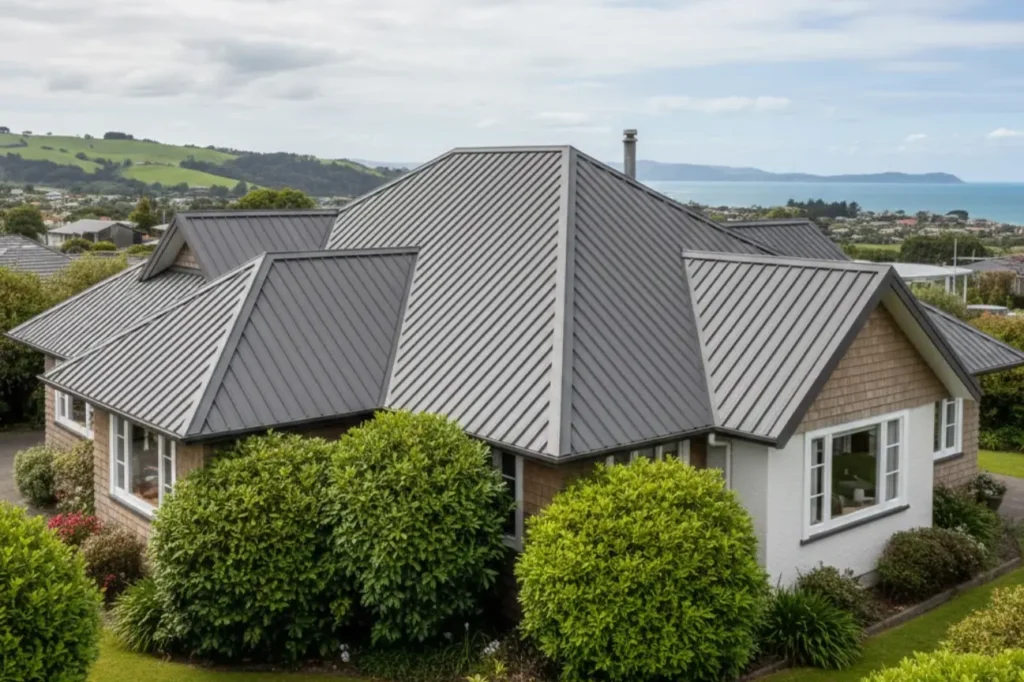 Completed residential metal roof by Roofing Porirua showcasing quality results from Roofing Specialists Porirua
