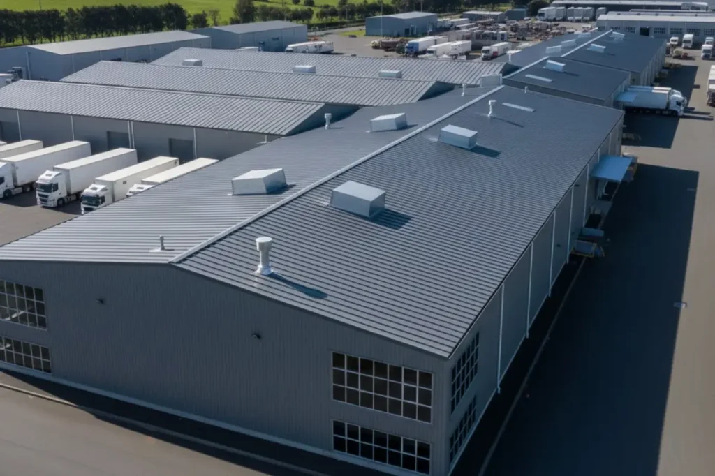 Large scale industrial roofing project completed by Roofing Porirua delivering strength and weather protection