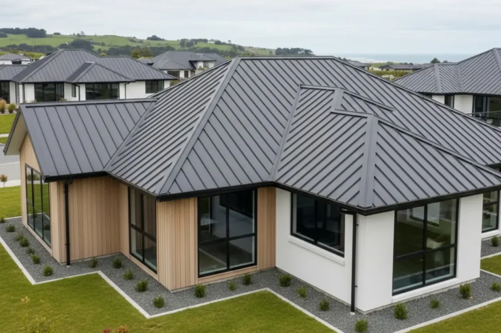 Modern metal roof replacement completed by Roofing Porirua delivering long lasting protection and clean design