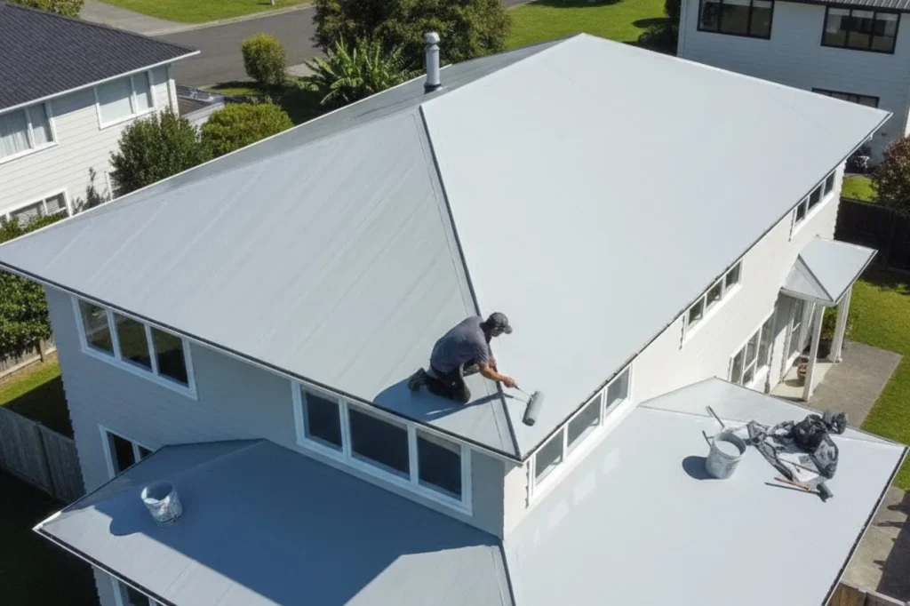 Professional roof recoating carried out by Roofing Porirua to restore protection and extend roof life