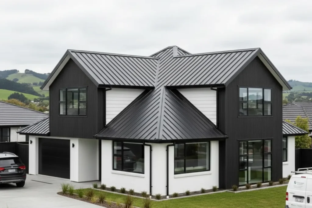 Roofing Upper Hutt modern residential home featuring expertly installed metal roofing by local specialists