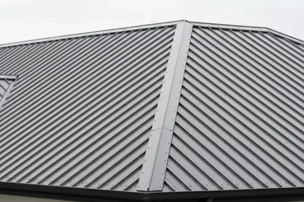 Roofing Upper Hutt close up of durable metal roofing panels installed by Roofing Upper Hutt professionals
